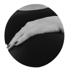 Pregnant belly in black and white